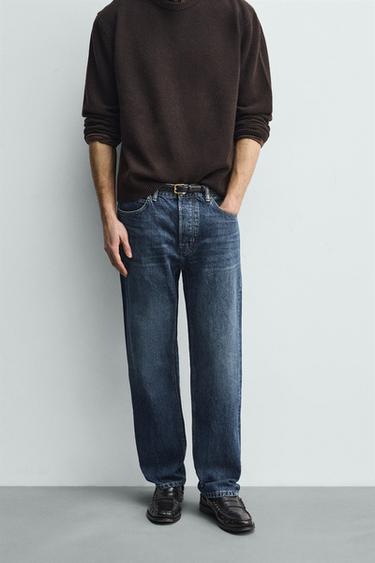 STRAIGHT REGULAR FIT JEANS - Blue by Zara