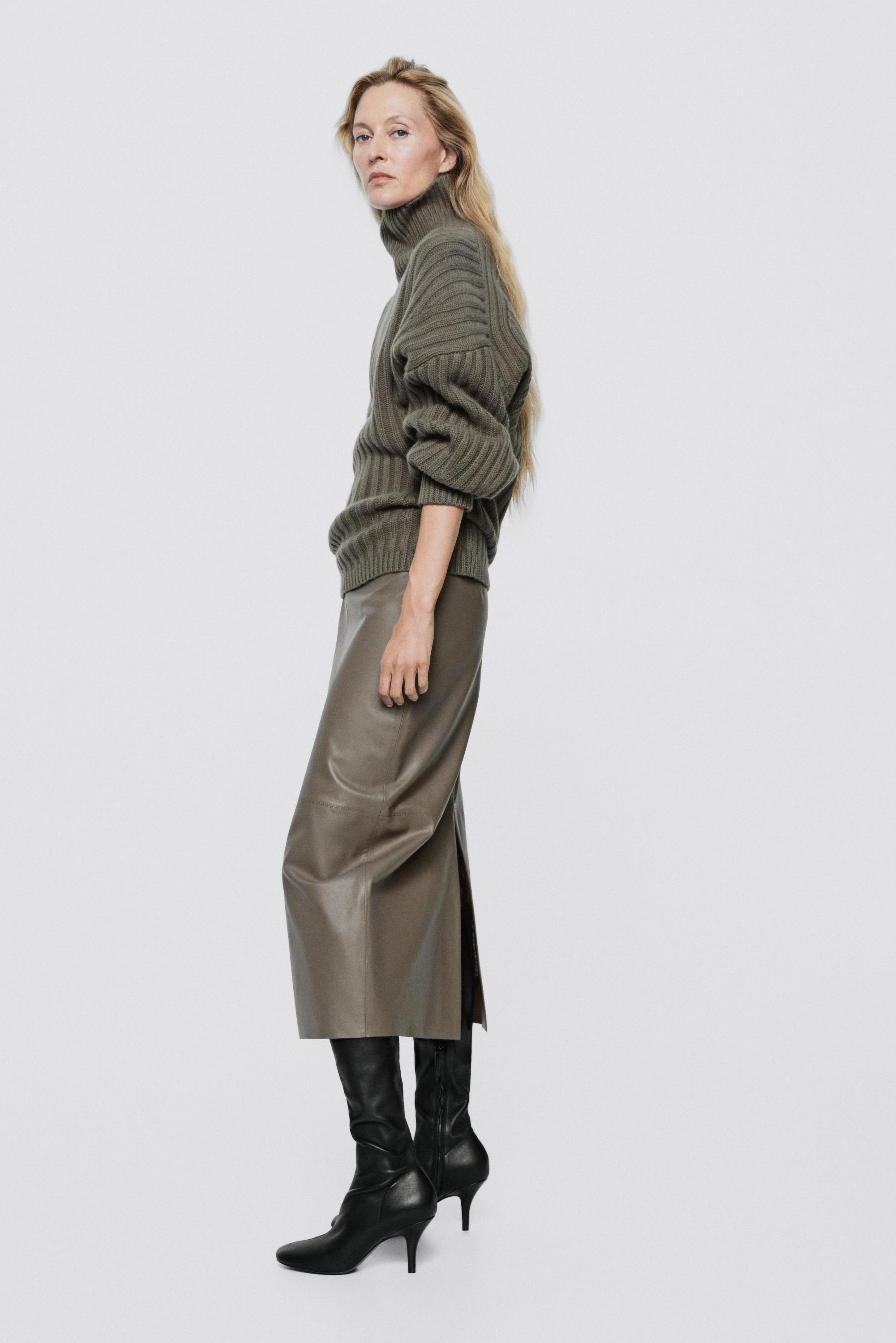 Jupe midi crayon en cuir - LIMITED EDITION