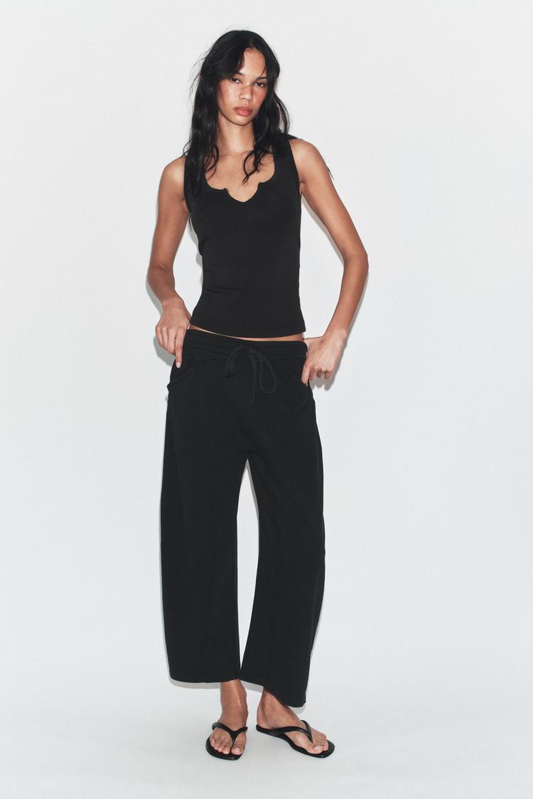 YIKANMIŞ GÖRÜNÜMLÜ KOTON PANTOLON