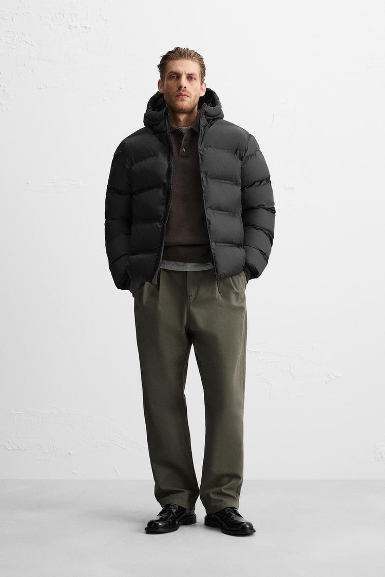 フーデッド パフジャケット - ブラック | ZARA Japan / 日本 