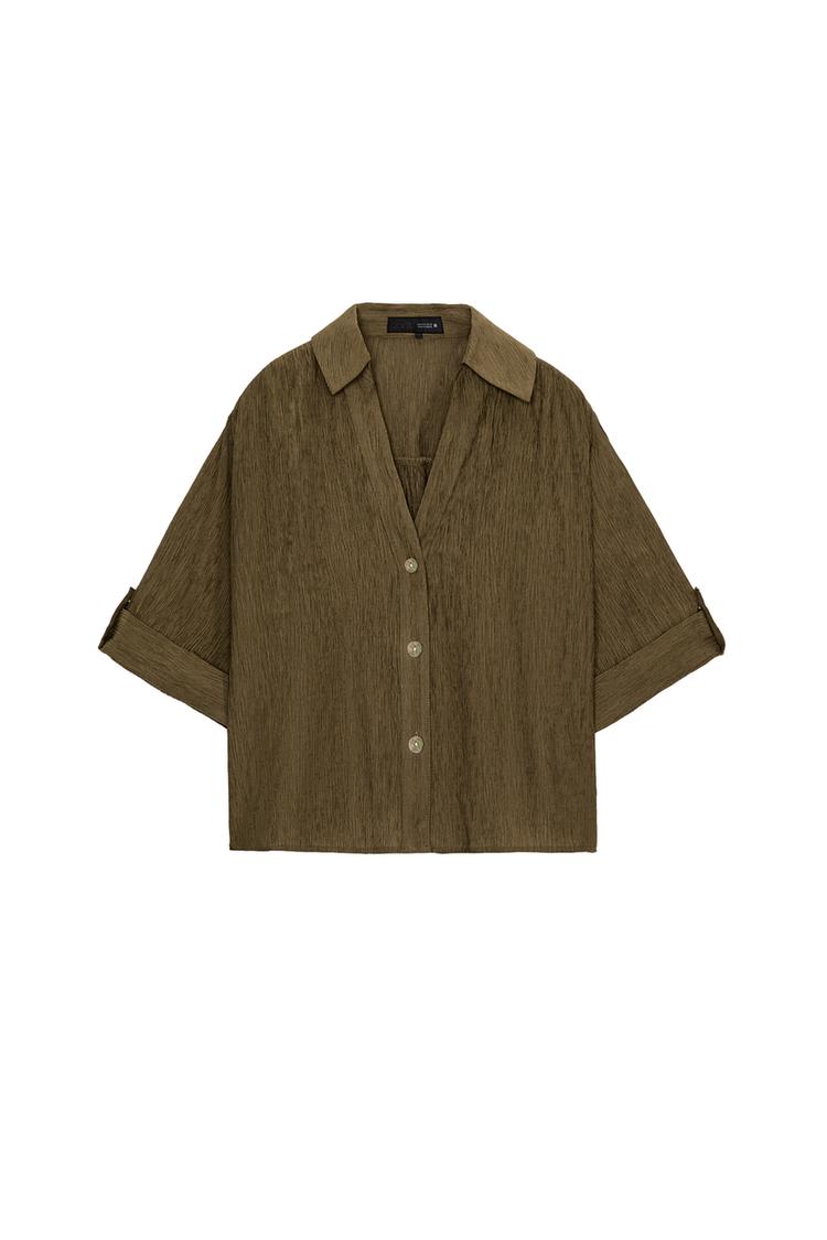 SHORT SLEEVE FLOWING SHIRT