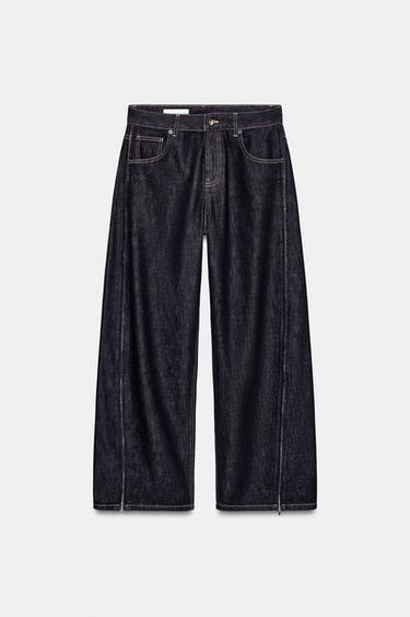 TRF JEANS WITH SIDE ZIPS - Dark indigo by Zara - Image 5