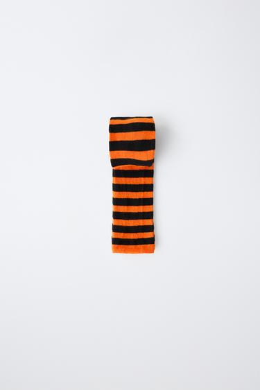 STRIPED COSTUME TIGHTS — Orange 1