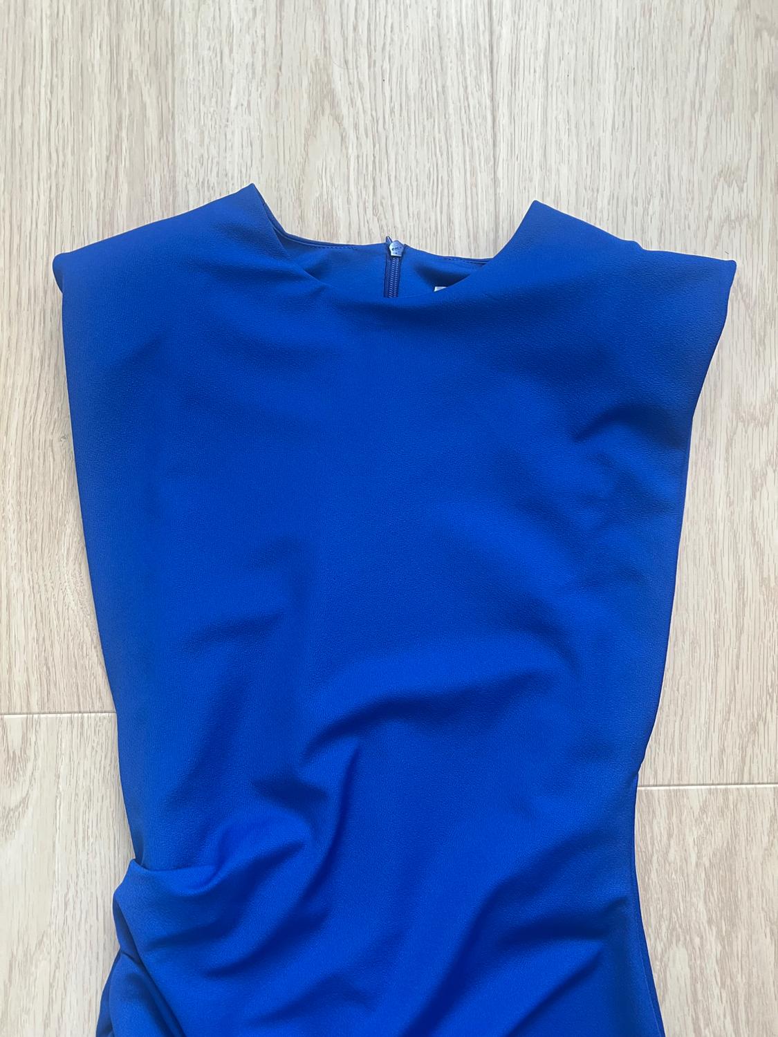COBALT BLUE FITTED SLEEVELESS DRESS - Image 2