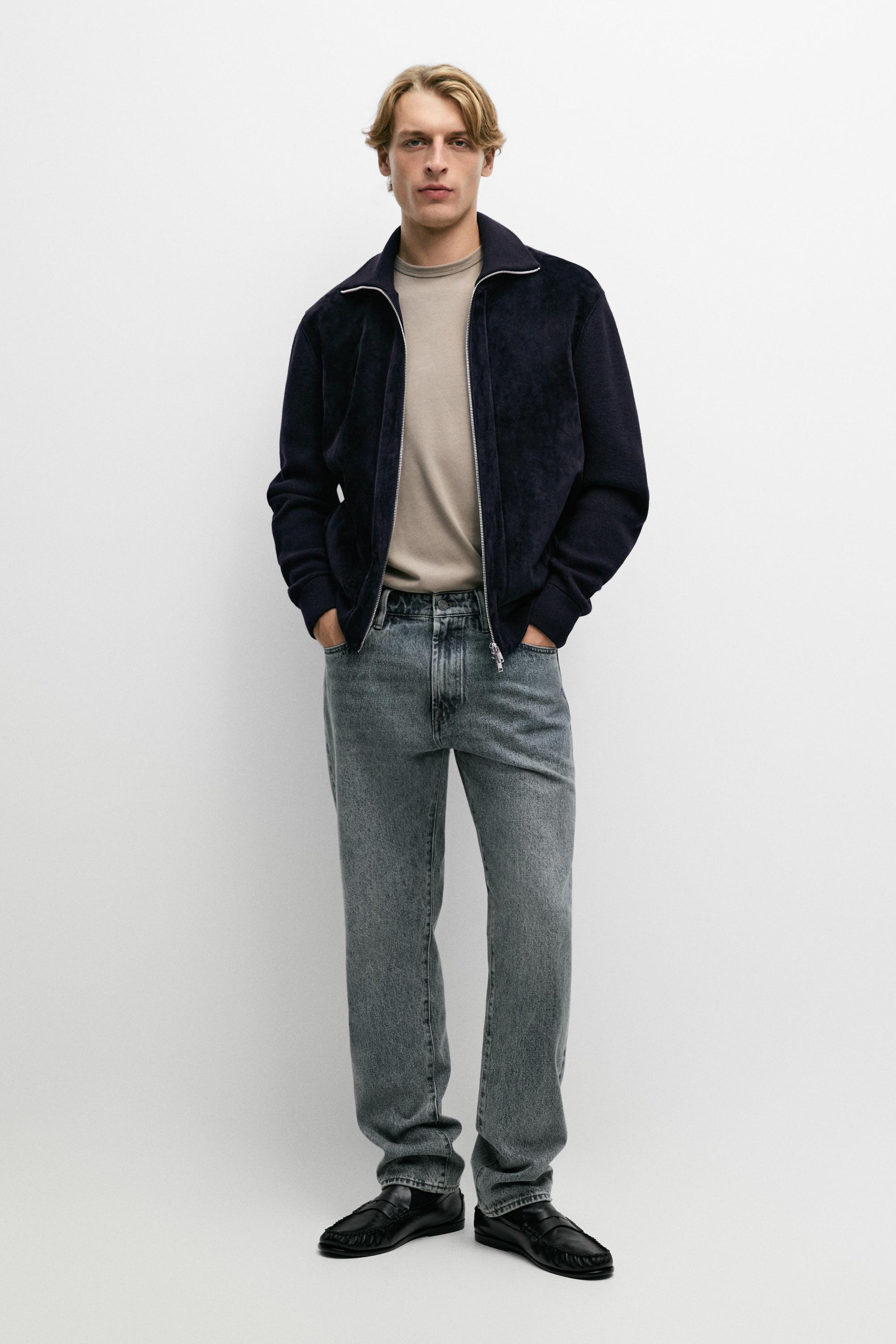 Veste en tissu combiné cuir et daim