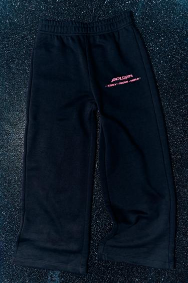 Zara KPOP DEMON HUNTERS™ NETFLIX © 刷毛寬管長褲 - 煤灰色