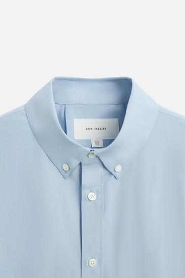 POPLIN SHIRT - Sky blue by Zara - Image 7