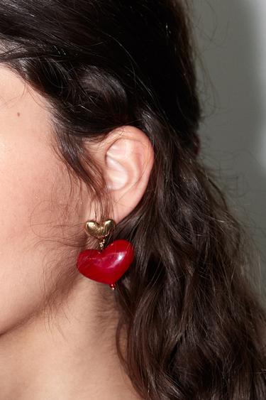 MIXED HEART EARRINGS - Golden by Zara - Image 1