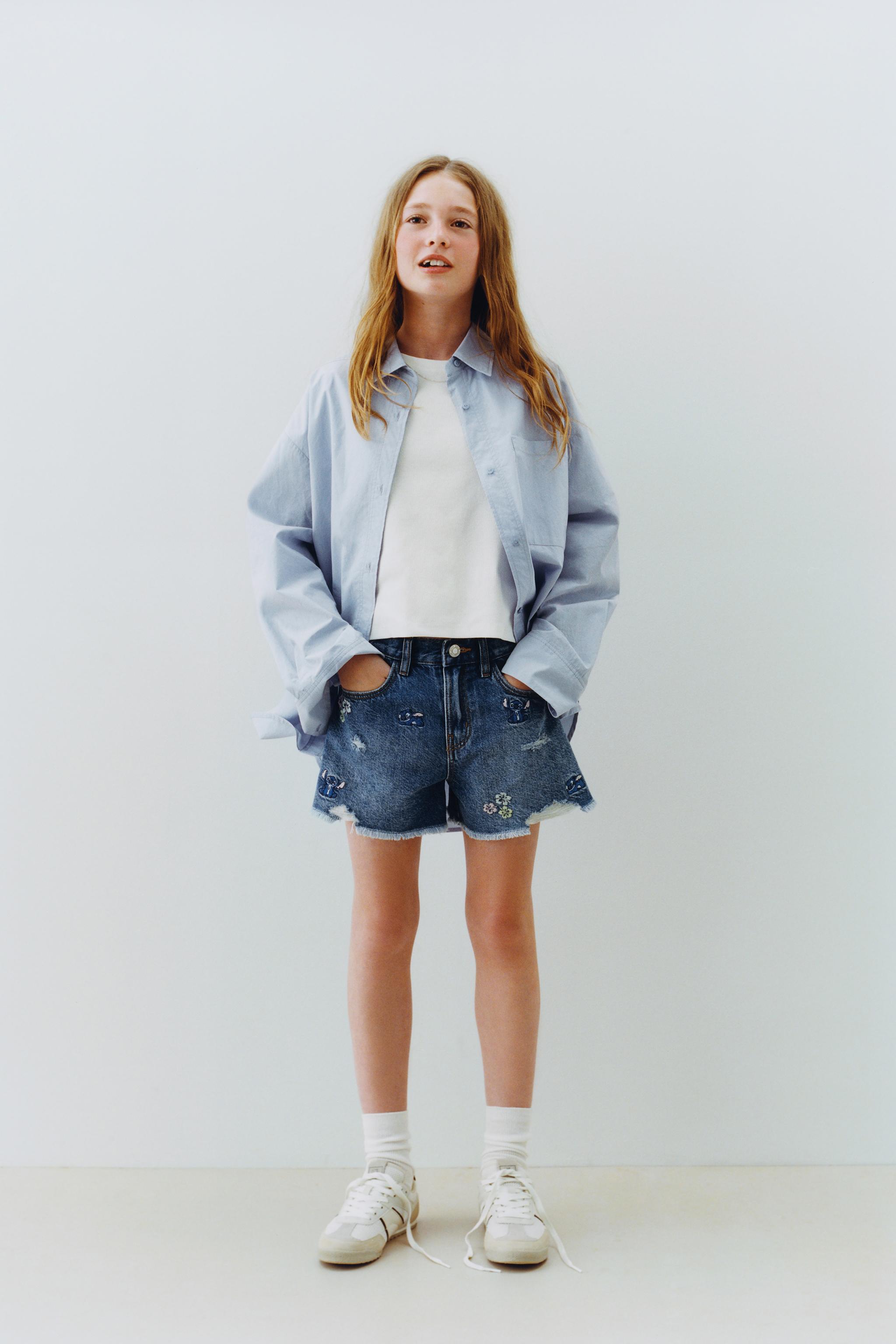 【匿名配送】ZARA TRF デニム　ディズニーコラボ　M マリンフィットデニムパンツ - ブルー | ZARA Japan / 日本