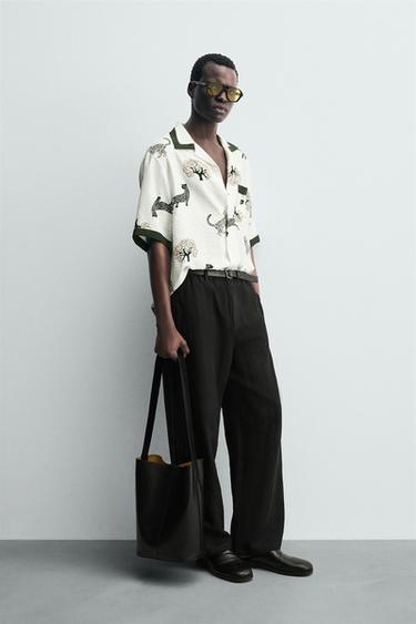CHEMISE À IMPRIMÉ ANIMALIER - Écru / Vert de Zara - Image 3