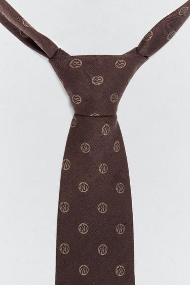 SILK - WOOL TWILL TIE SOSHIOTSUKI x ZARA - Brown by Zara - Image 4