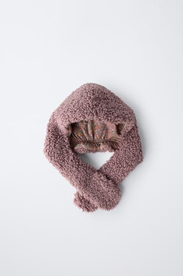 BONNET EFFET MOUTON AVEC COL - Magenta de Zara - Image 2