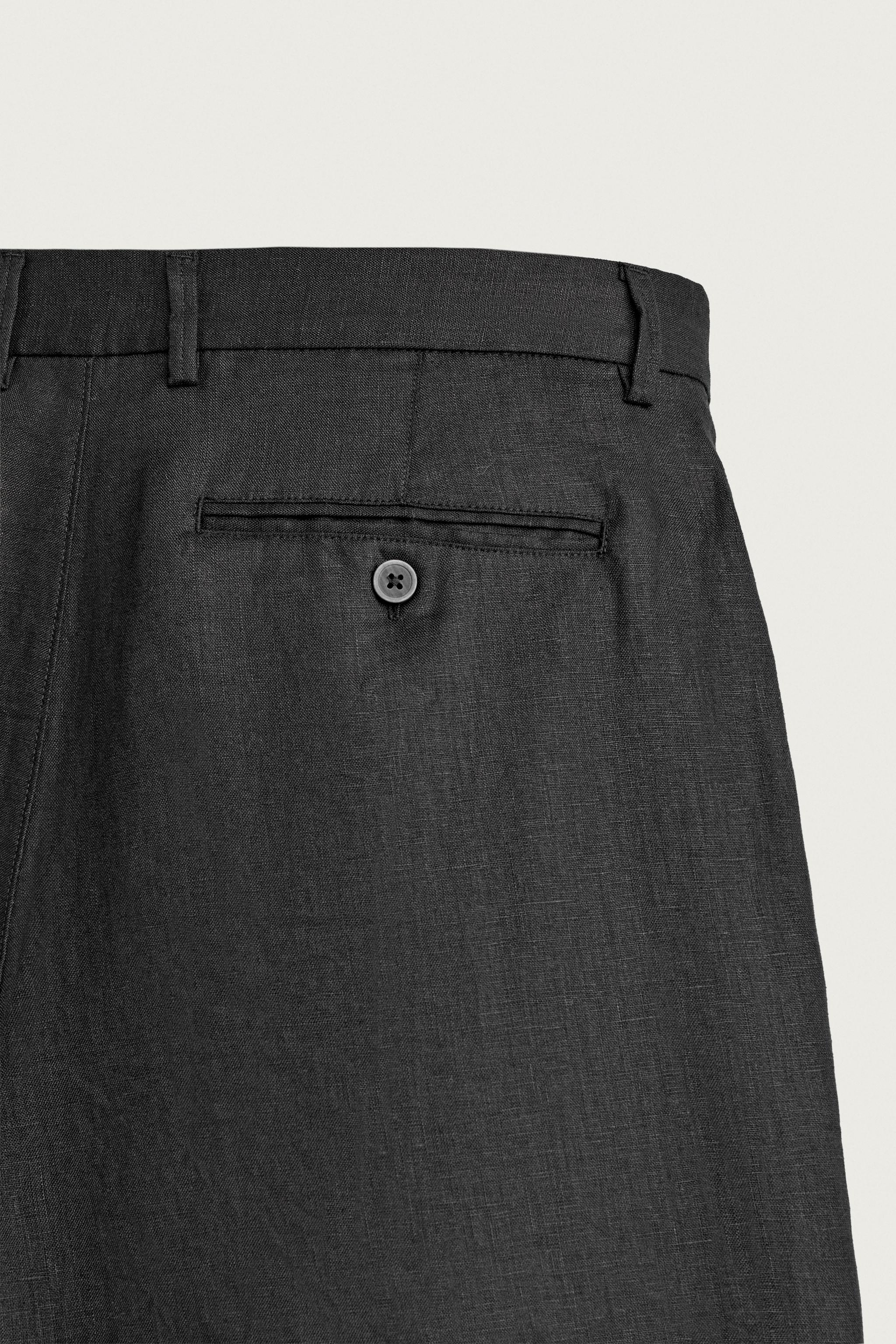 100% LINEN REGULAR FIT SHORTS
