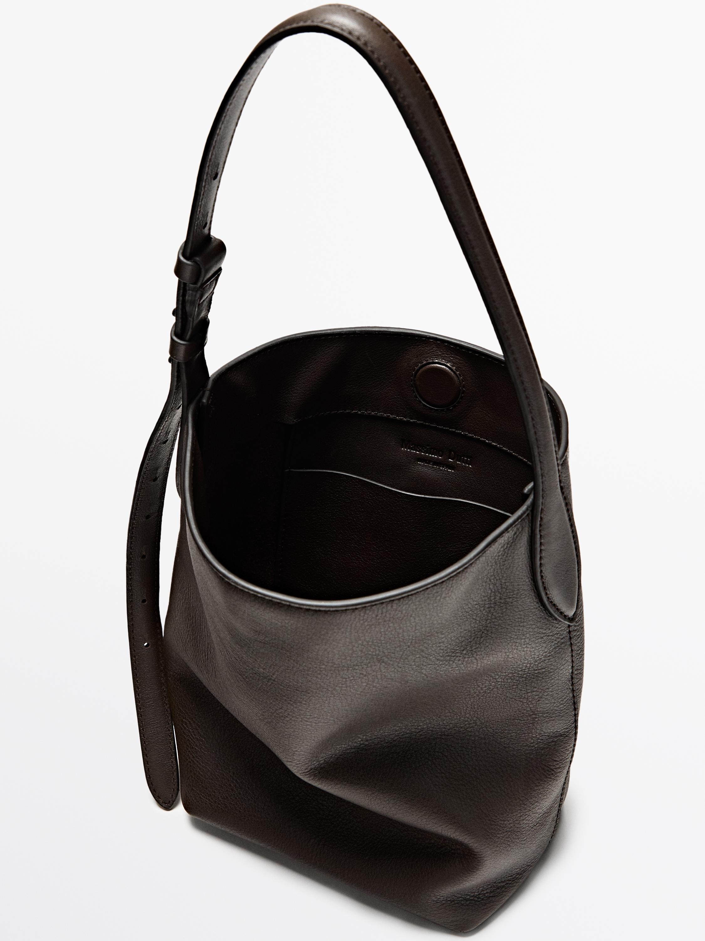 Nappa leather mini bucket bag
