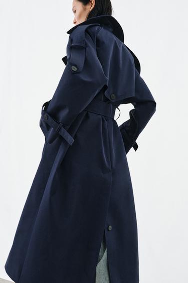 TRENCH OVERSIZE À CEINTURE ZW COLLECTION - Bleu de Zara - Image 4