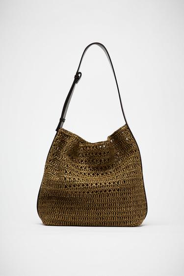 SACA EFECTO RAFIA - Verde de Zara