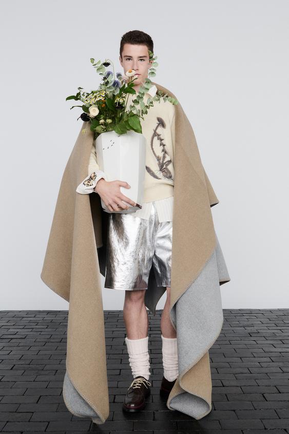 JERSEY AUS 100% WOLLE MIT INTARSIE UND STICKEREI - Cremefarben von Zara - Bild 0