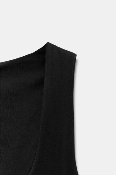 T-SHIRT EN POLYAMIDE À BRETELLES LARGES - Noir de Zara - Image 8