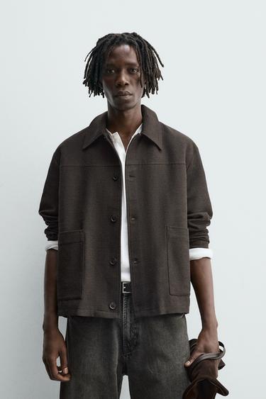 SOBRECAMISA ESTRUCTURA BOLSILLOS - Marrón de Zara