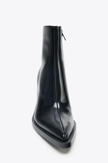 BOTTINES À TALONS COW-BOY - Noir de Zara - Image 4