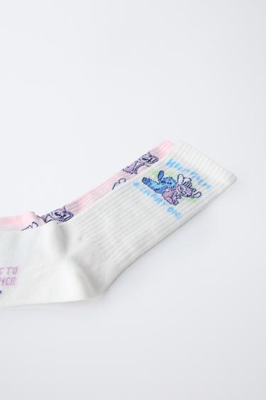 LOT DE DEUX CHAUSSETTES HAUTES LILO & STITCH © DISNEY - Rose de Zara - Image 1