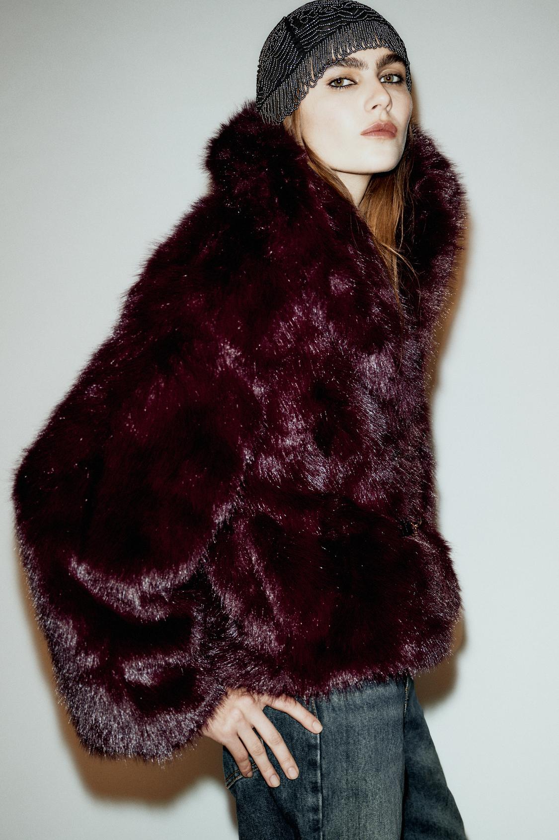 FAUX FUR JACKET WITH TOGGLE FASTENING
