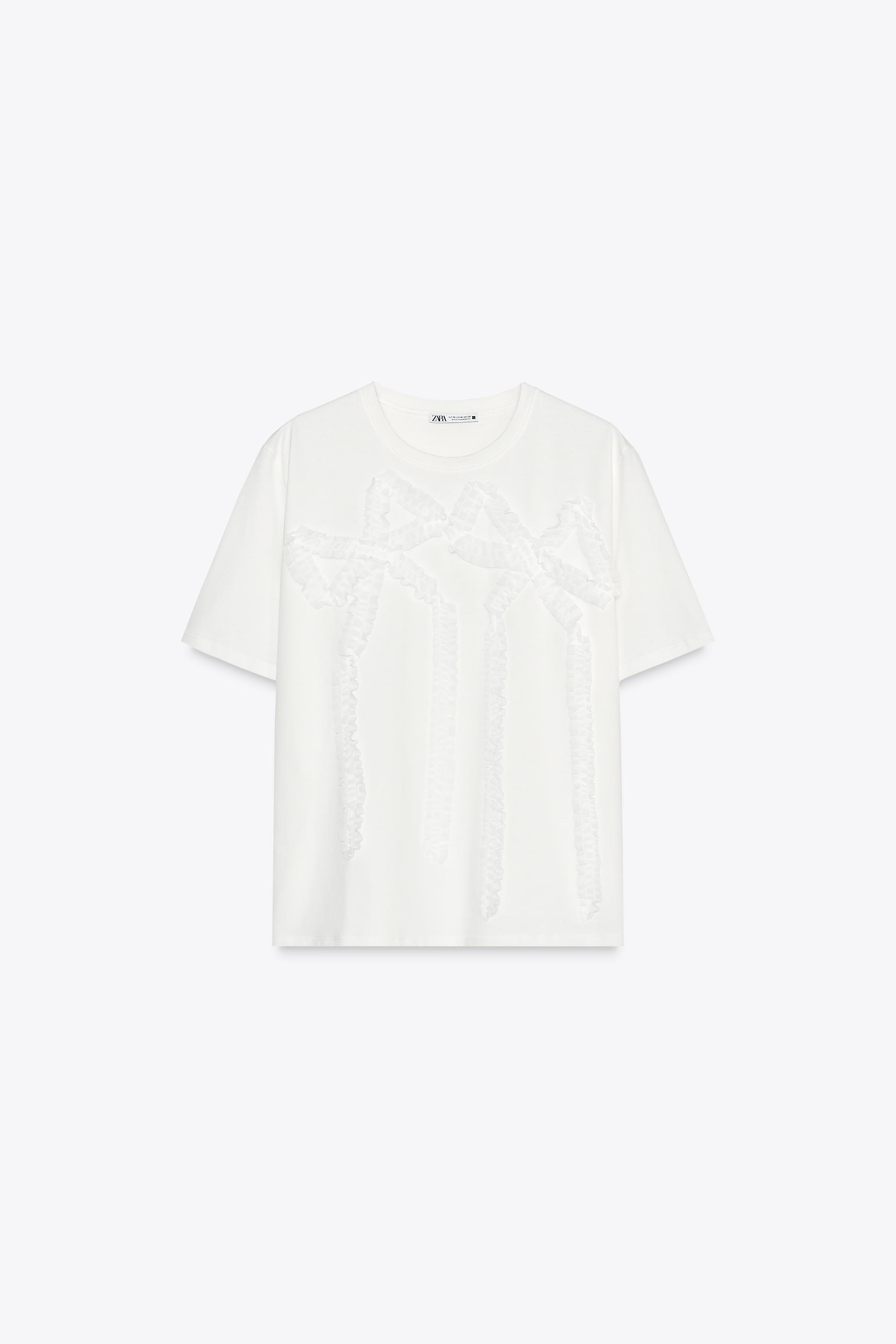 VOLUME RUCHED T-SHIRT - White | ZARA United States