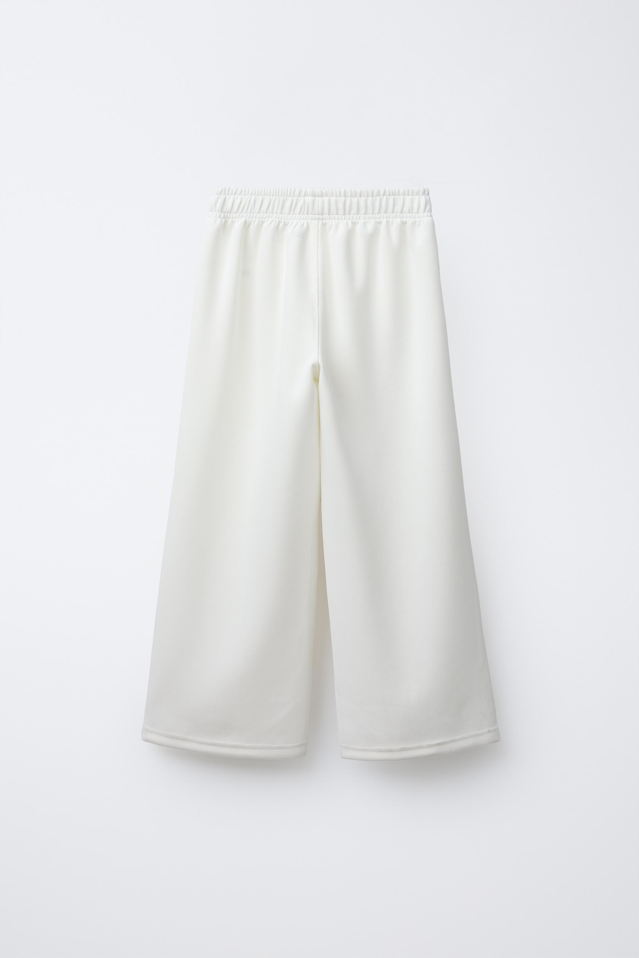 スポーティーワイドレッグパンツ - エクリュ | ZARA Japan / 日本