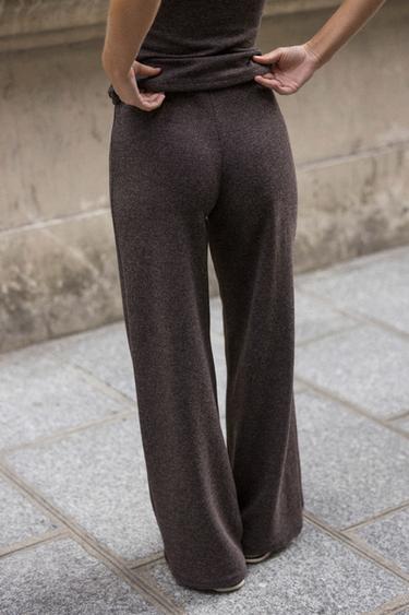 PANTALON SOFT NERVURE - marron chiné de Zara - Image 2