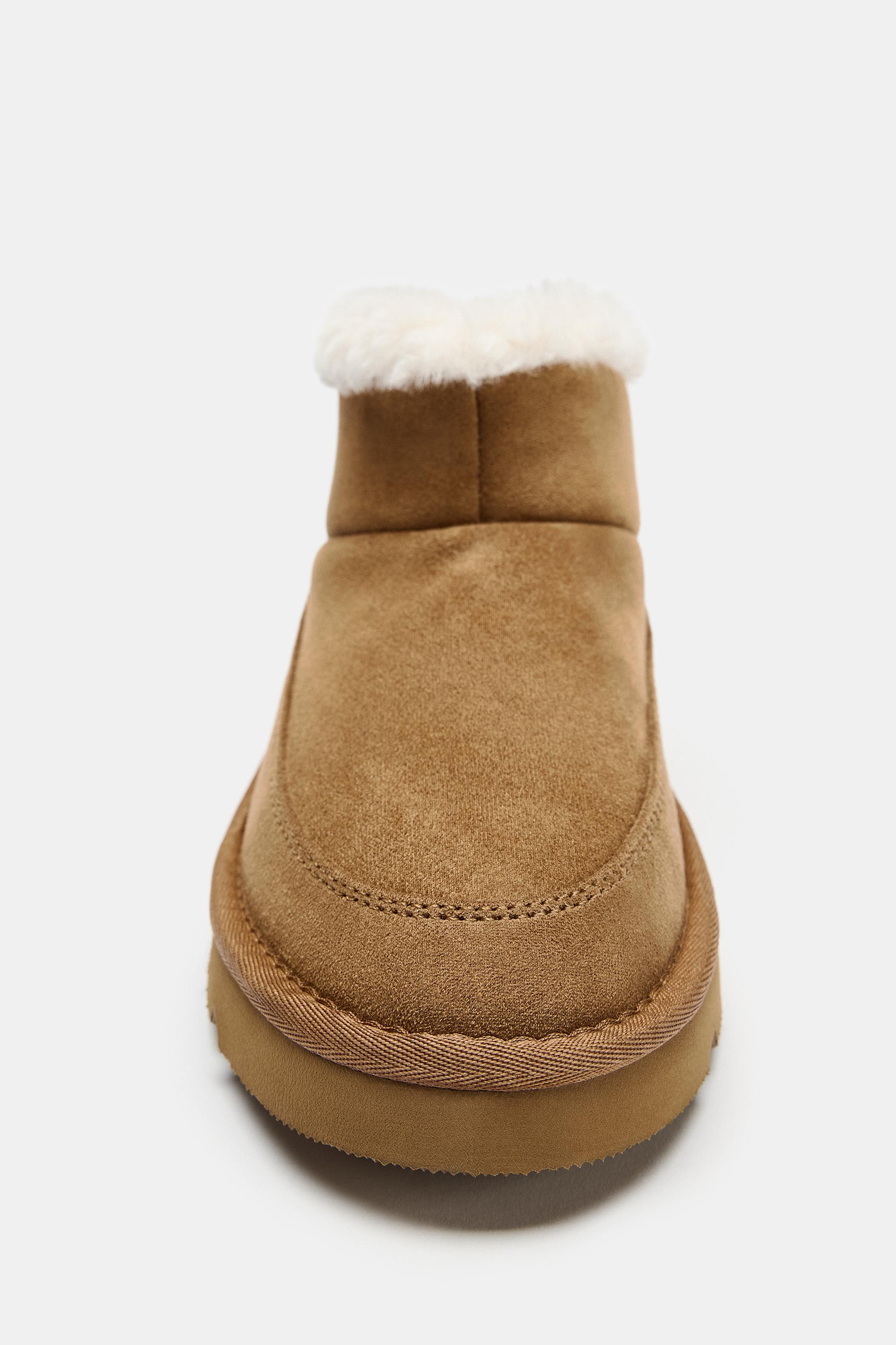 SHEARLING-EFFECT LINED ANKLE BOOTS