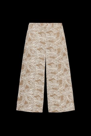 CULOTTE-HOSE MIT STICKEREI - Beige / Karamell von Zara