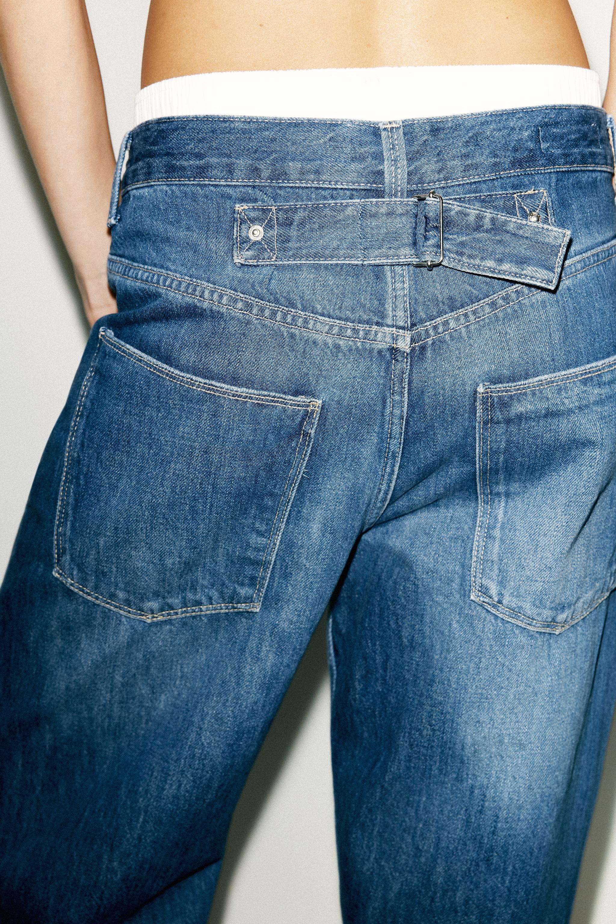 TRF MID-RISE STRAIGHT BAGGY JEANS - Navy blue | ZARA United