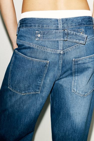 JEAN TRF BAGGY DROIT TAILLE NORMALE - Bleu marine de Zara - Image 5