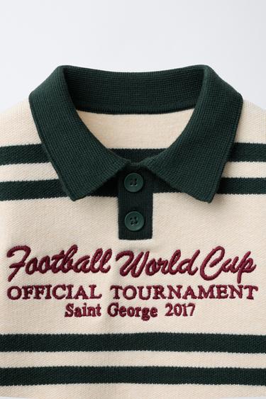 POLO EN MAILLE VARSITY - Vert foncé de Zara - Image 2