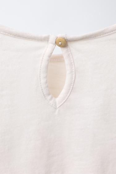 HAUT À VOLANT ET FLEURS BRODÉES - Rose de Zara - Image 3