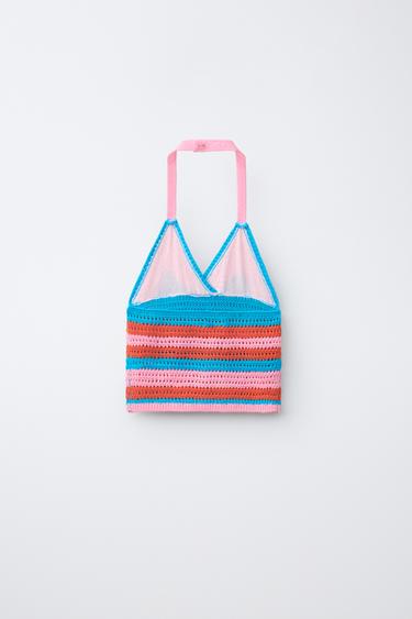 TOP EN MAILLE CROCHET - Multicolore de Zara - Image 1