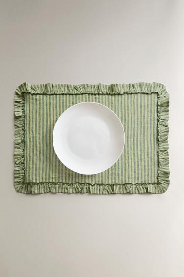 SET DE TABLE LIN VOLANT - Vert de Zara - Image 4