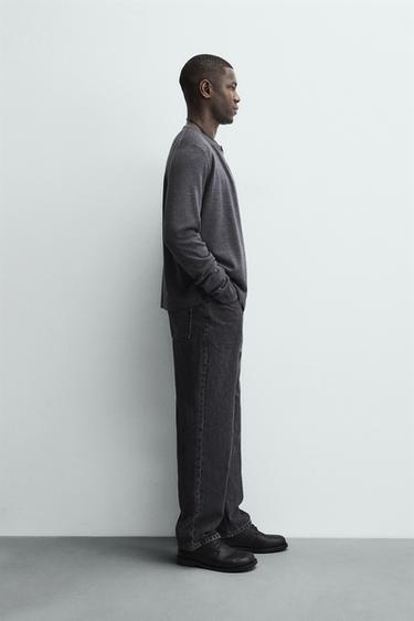 CARDIGAN REGULAR FIT AVEC LAINE - Gris anthracite de Zara - Image 3
