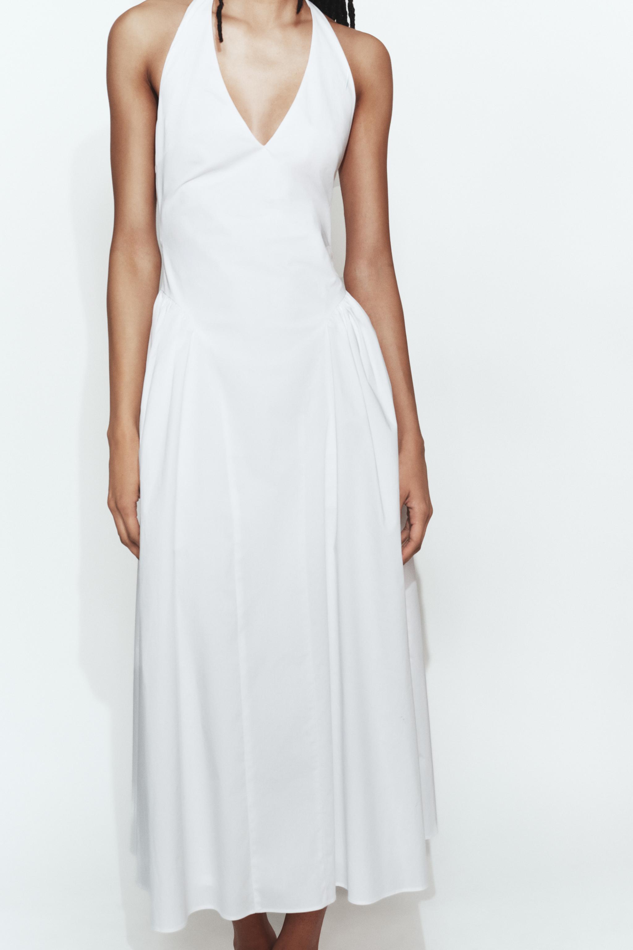 HALTER YAKA POPLİN ELBİSE