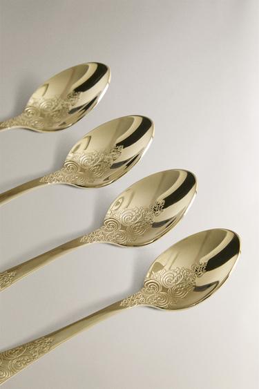 SET OF ENGRAVED DESSERT SPOONS (SET OF 4) - Cava by Zara - Image 2