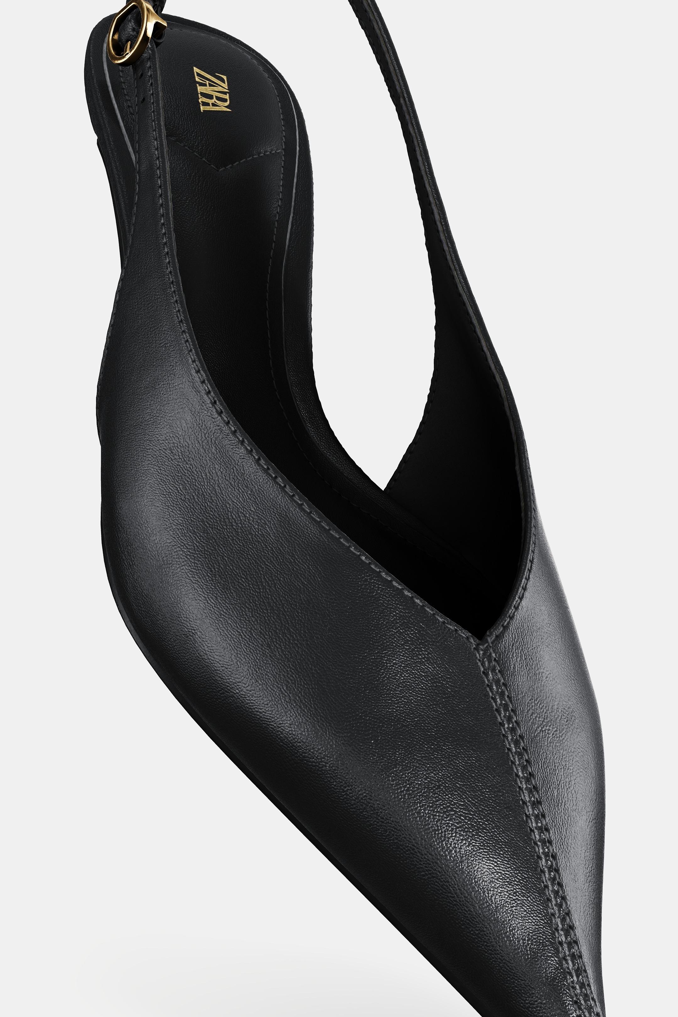 KITTEN HEEL SLINGBACK SHOES - Black by Zara