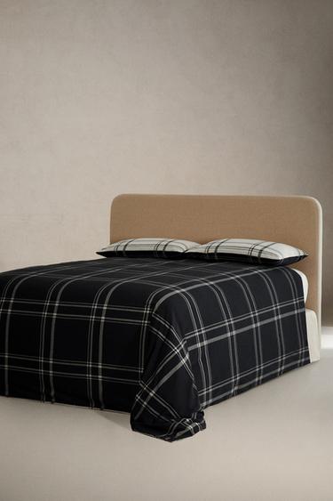 HOUSSE DE COUETTE À CARREAUX RÉVERSIBLE - Bleu de Zara - Image 1