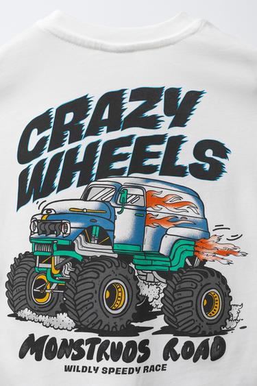 CAR PRINT T-SHIRT - Oyster-white by Zara - Image 3