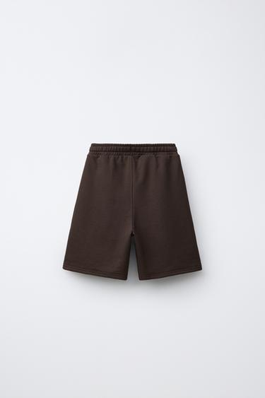 THE CAT IN THE HAT DR. SEUSS™ PLUSH BERMUDA SHORTS - Brown by Zara - Image 1