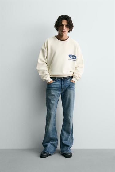 COMBINED FORD © PRINT SWEATSHIRT - Oyster-white by Zara