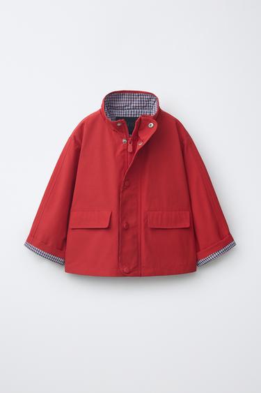CAZADORA FORRO ESTAMPADO CUADROS - Rojo de Zara