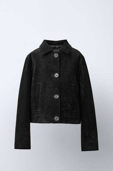 ЯКЕ ОТ 100% КОЖА - Черен от Zara