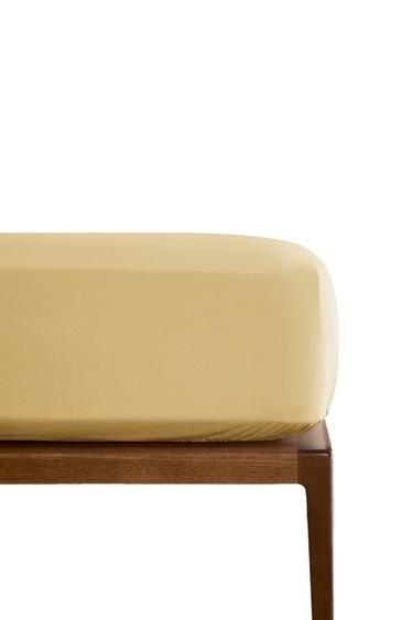 LENZUOLO CON ANGOLI SATIN | 30 CM ALTEZZA (300 FILI) - Giallo pastello di Zara