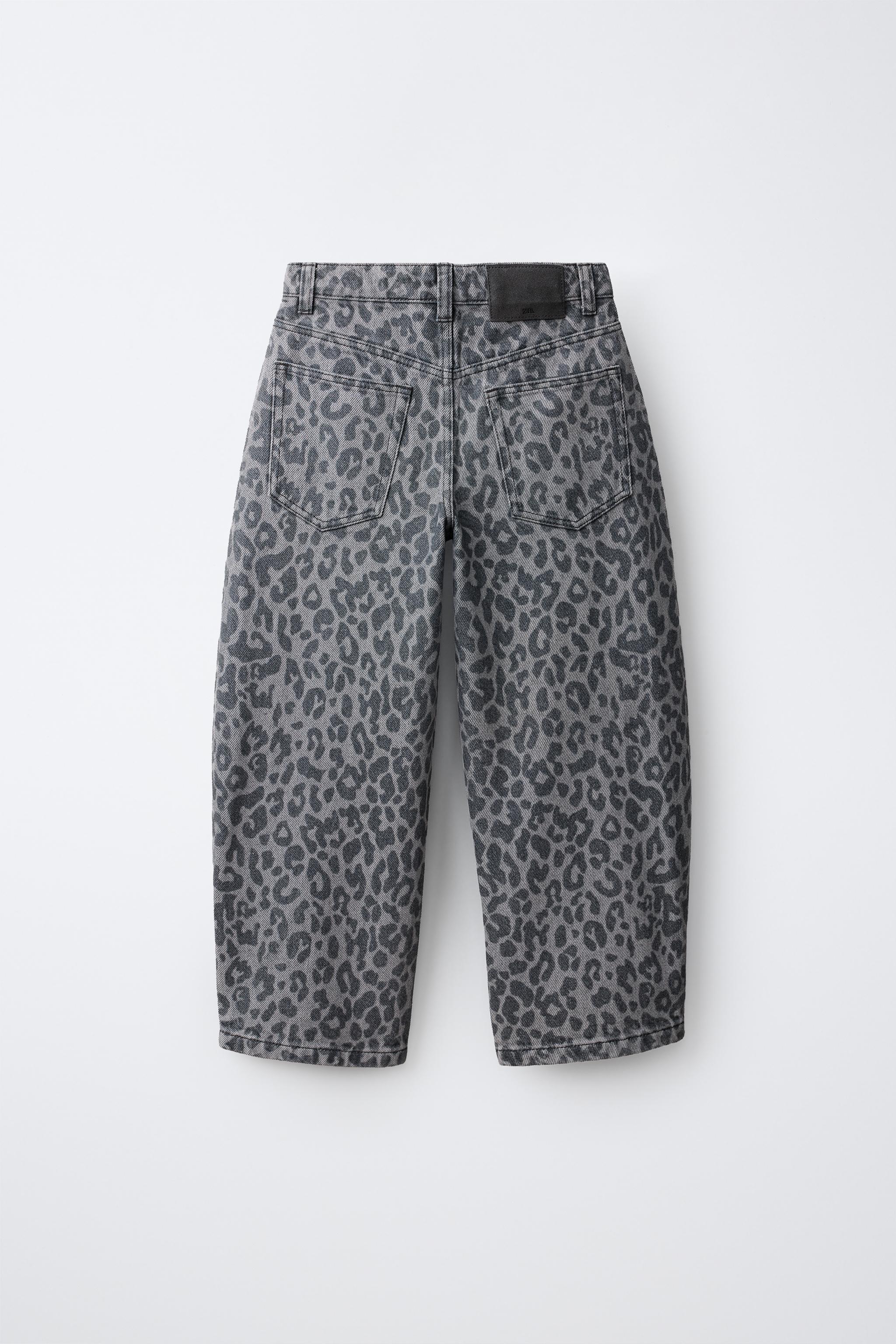 JEAN BARREL ANIMAL PRINT ET STRASS