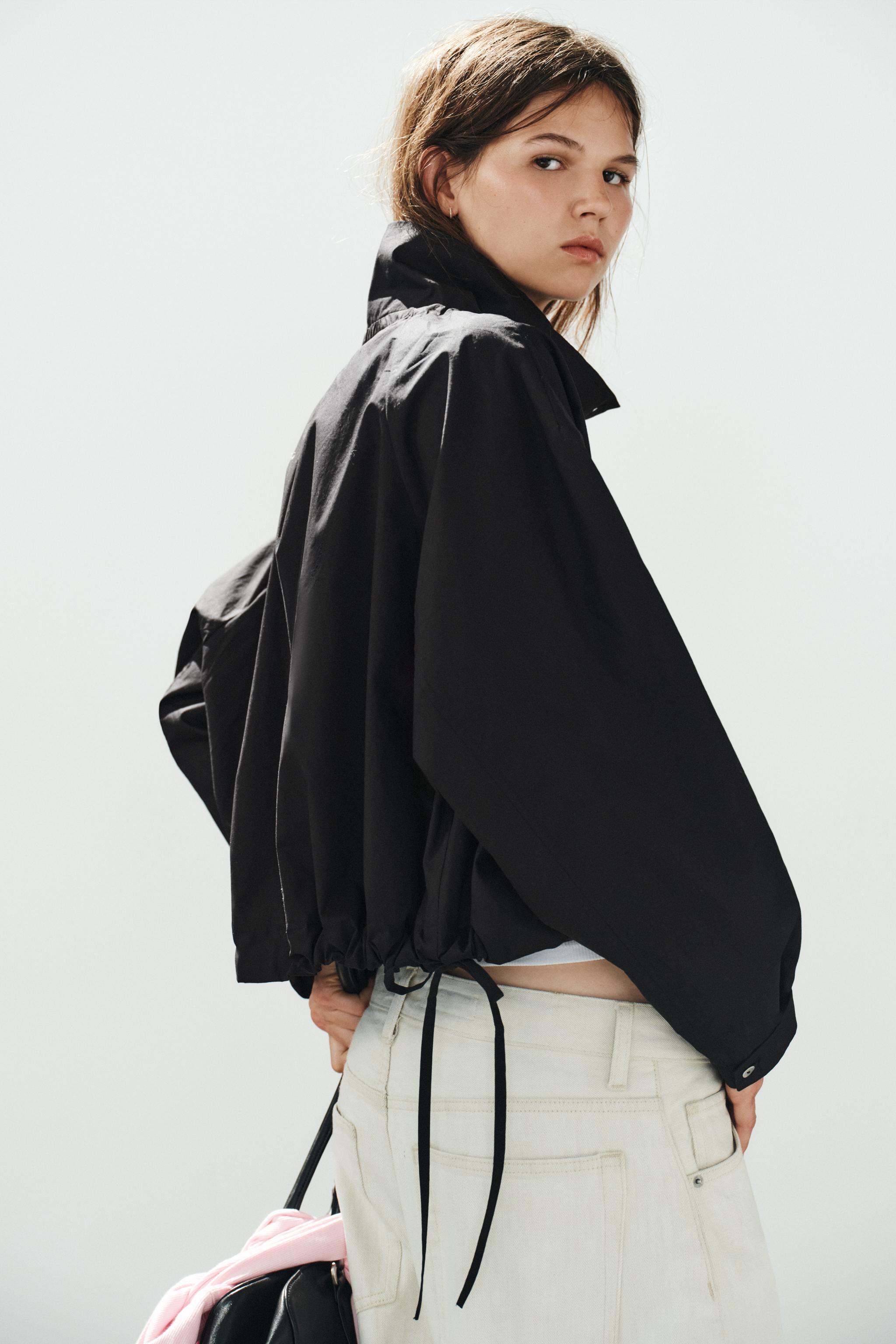 Женские куртки Zara COTTON TIE-DETAIL JACKET — фото 6
